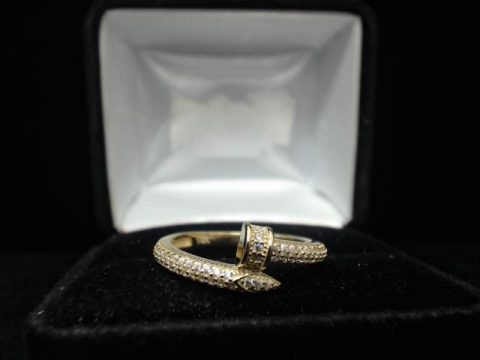 Fancy Ring  gold 14k ring cz cubic zirconia nailring nail fancy
