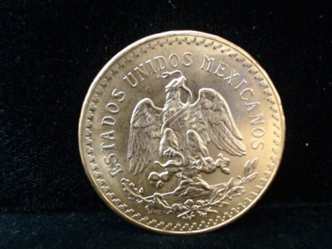 MEXICAN COIN CENTENARIO 24K GOLD 50PESOS
