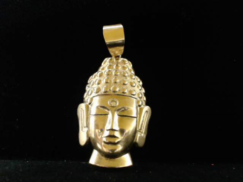 10k buddha charm pendant gold cz 