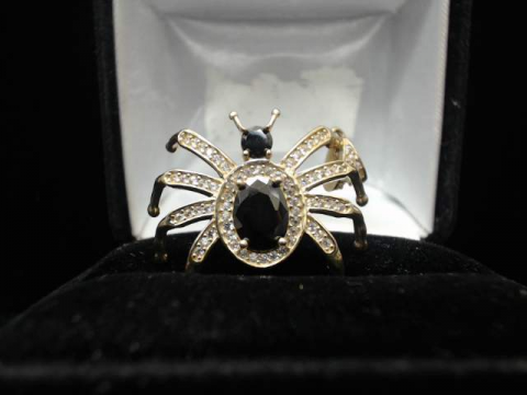 spider diamonds cz cubic zirconia jewelry  pendant charm 14k black white